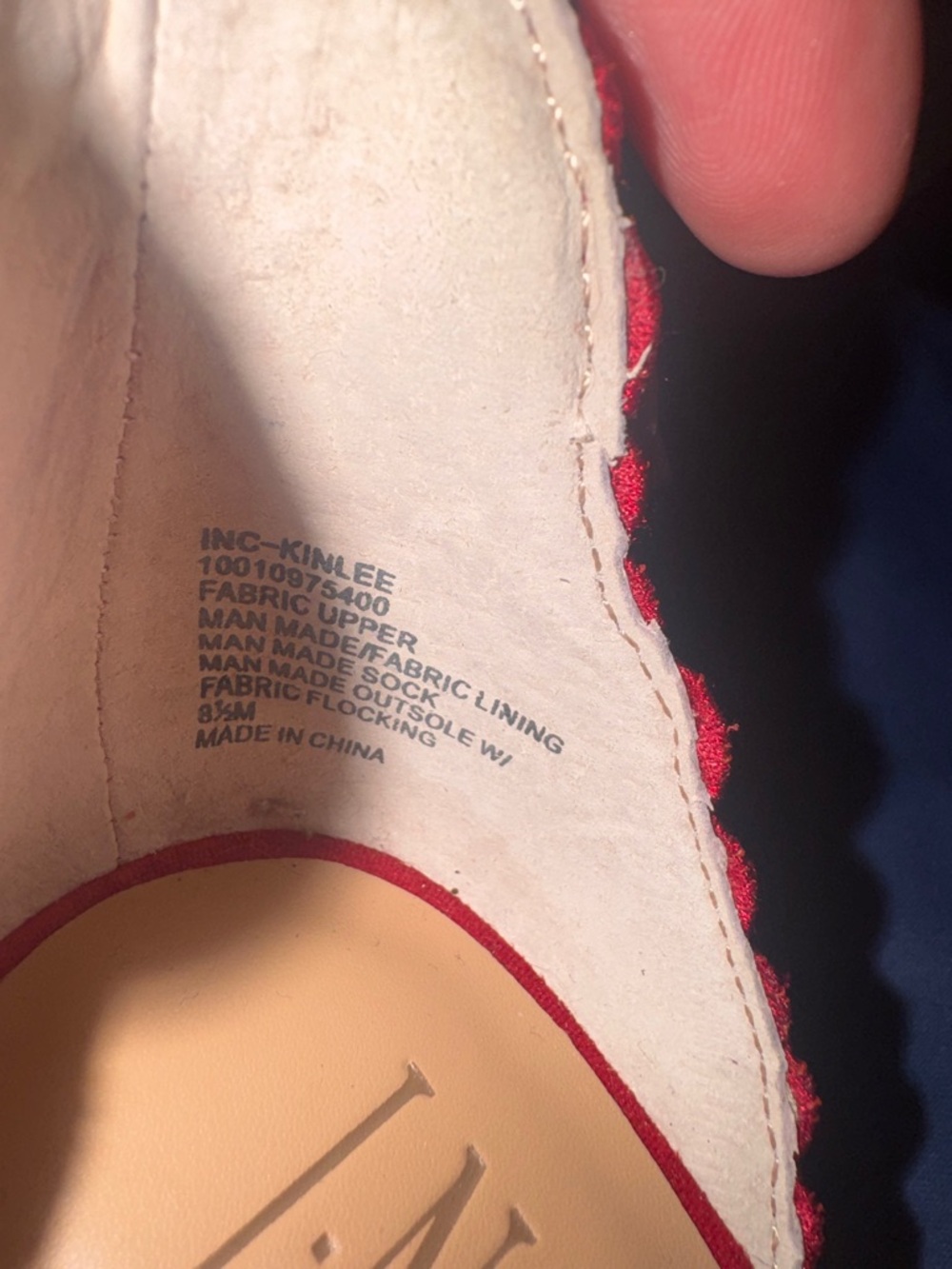 Like new INC International Concepts Red Lace Pointed-Toe Ankle Strap Heels - Picture 5 of 9